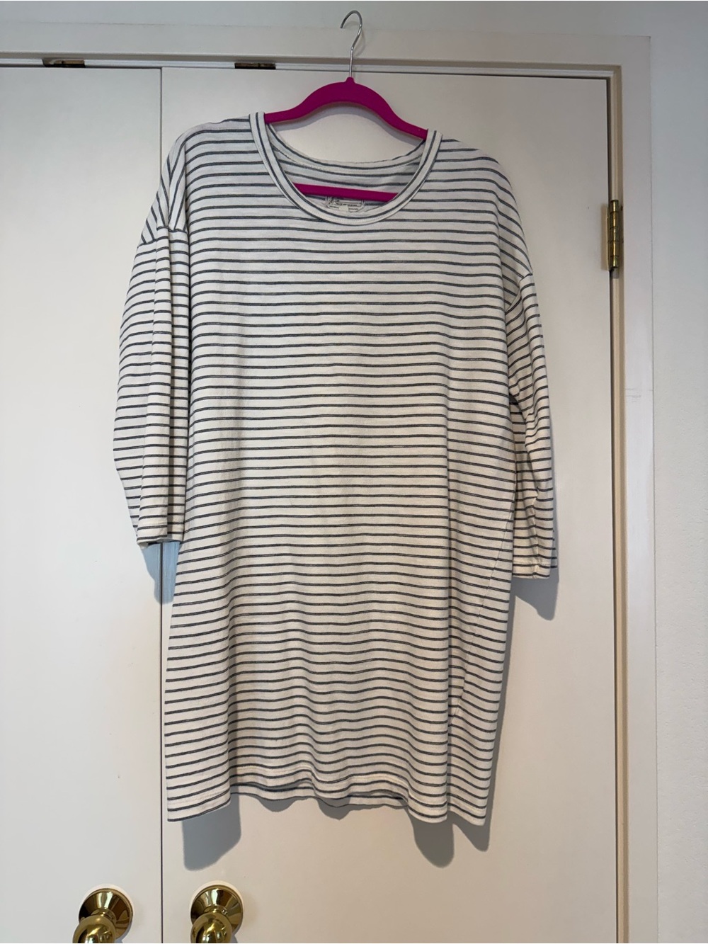 Current/Elliott Cream and Black Striped Dress 3